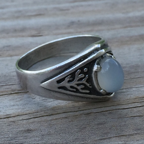 Celtic Tree of Life Ring .925 Sterling Silver w/ Genuine Moonstone gemstone USA - Picture 2 of 8